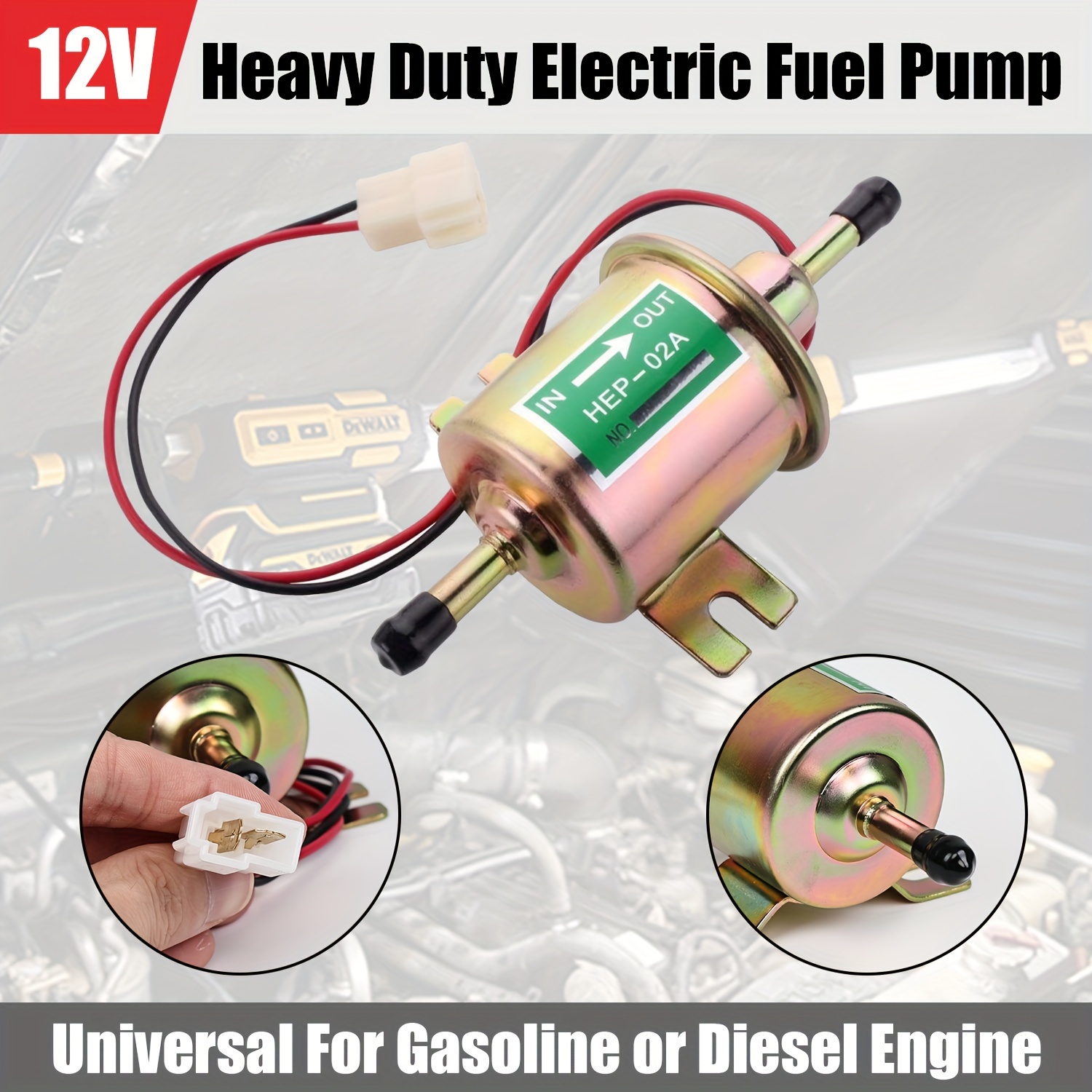 Hep 02a Electric Fuel Pump 12v Electric Transfer Universal - Temu