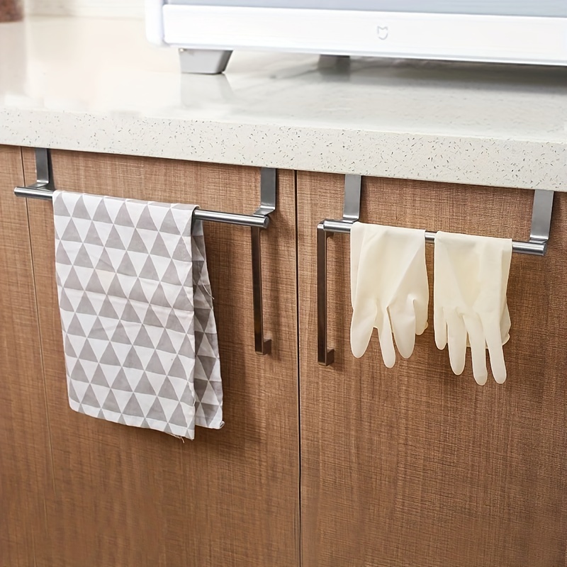 1pc Towel Racks Over Cabinet Door Towel Rack Bar Hanging Holder Bathroom  Shelf Rack Home Organizer Long Wall Hook Bathroom Accessories
