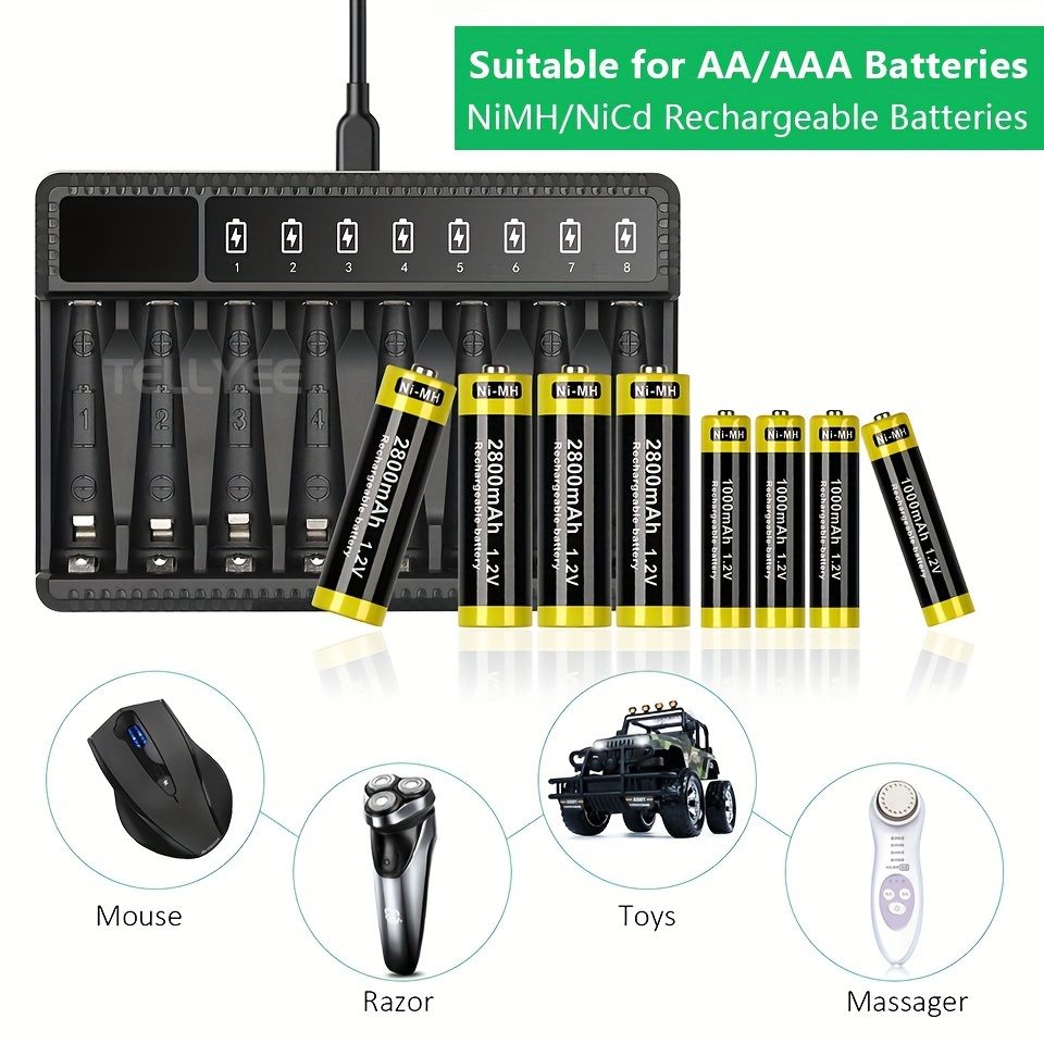 

1.5v Smart Battery Charger Aa&aaa Universal Eight-slot Charger, Battery And Overcharging Protection Battery Charger