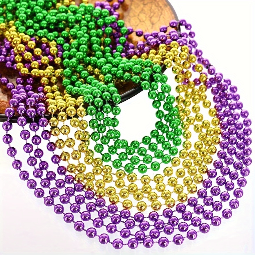 Bulk Mardi Gras Beads Necklace Multi Colors Carnival - Temu