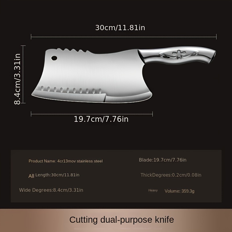 All steel Kitchen Knife Home Chopping Dual purpose Knife - Temu