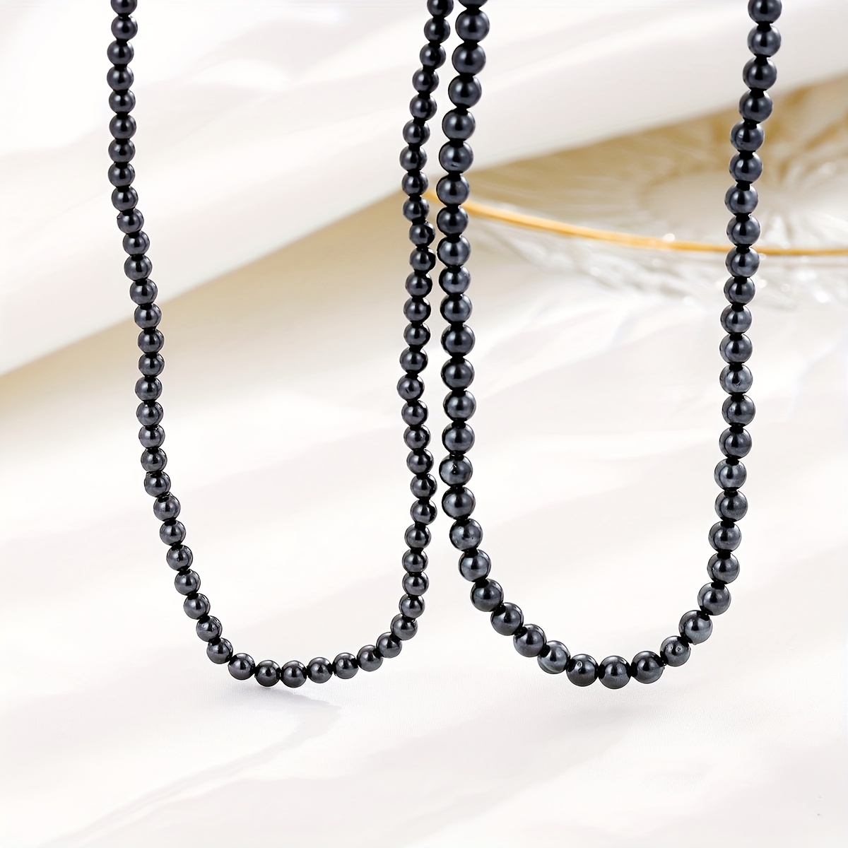 Black Pearl Necklace, Shell Pearl Necklace Men