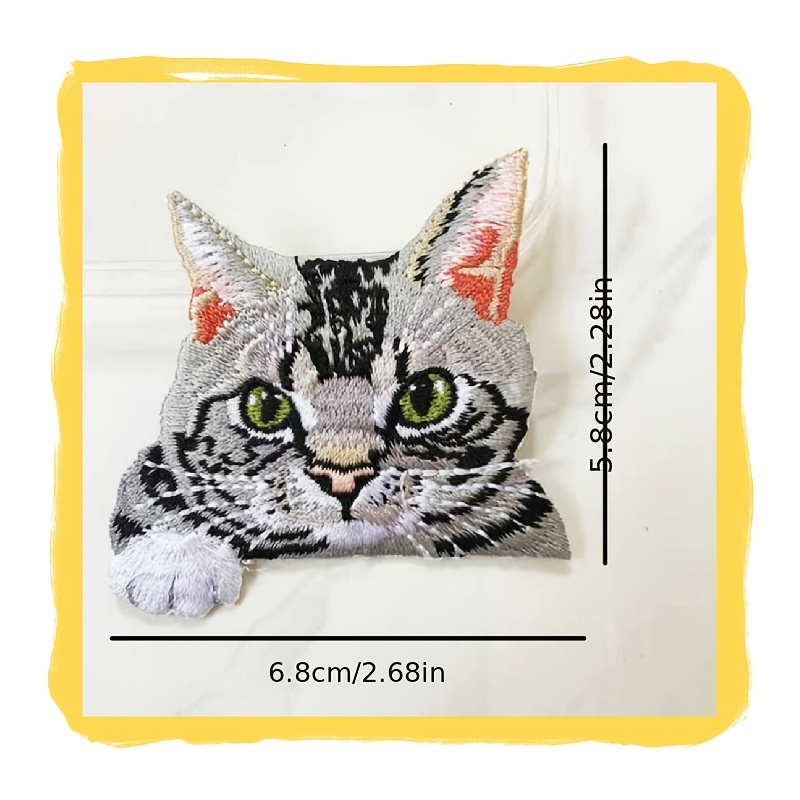 Black And White Cat Patches For Clothing Embroidered Iron On - Temu