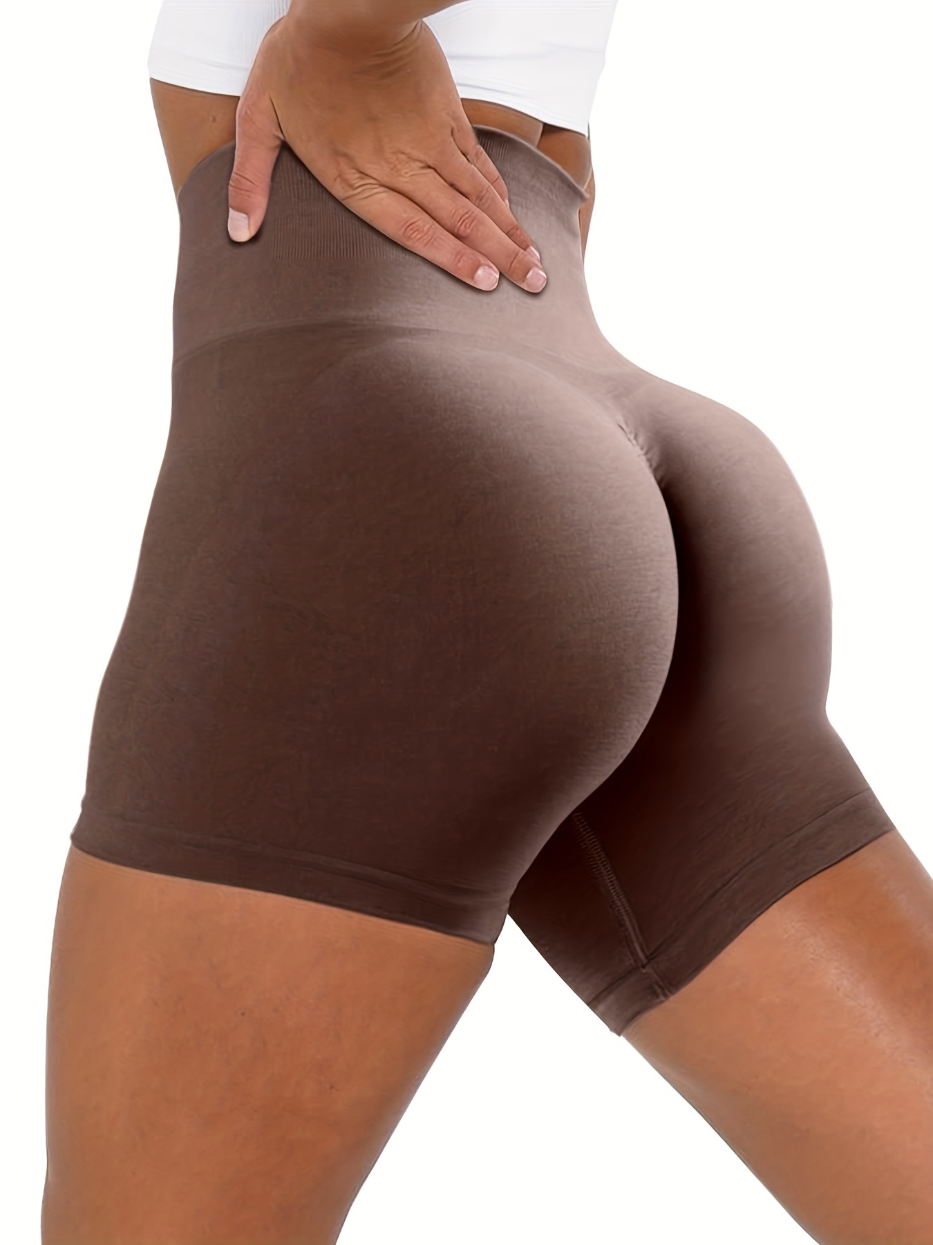 Define Shorts - Womens booty shorts - Almond – Strong Liftwear Australia