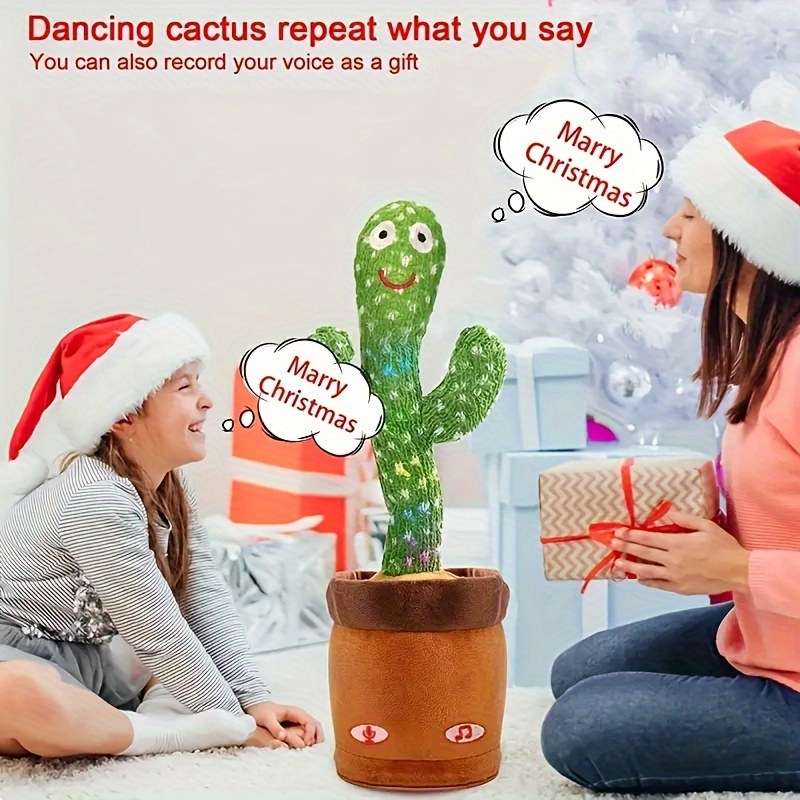 Juguete de cactus de canto y baile de Navidad, juguetes de bebé de