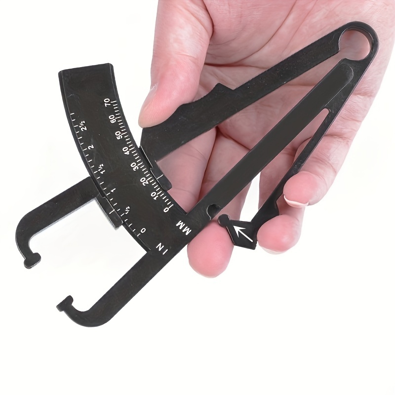 1pc Black Portable Body Fat Caliper Measurement Tool