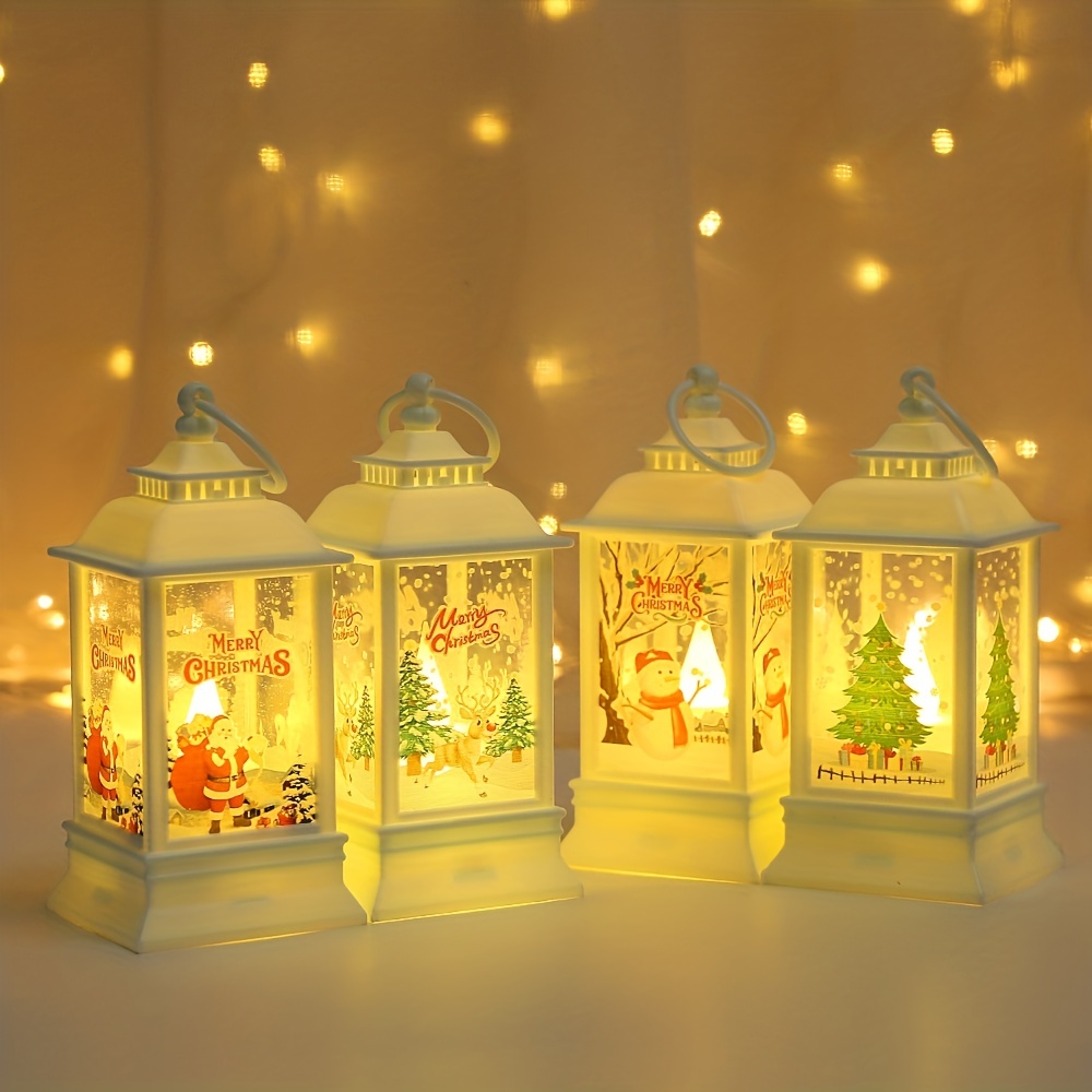 

Vintage Led Christmas Candle Lantern, Mini Lantern Decorative Lights Vintage Hanging Led Small Candle Lanterns Gifts For Indoor, Outdoor, Table, Party Santa Claus Tree Snowman Deer Decoration