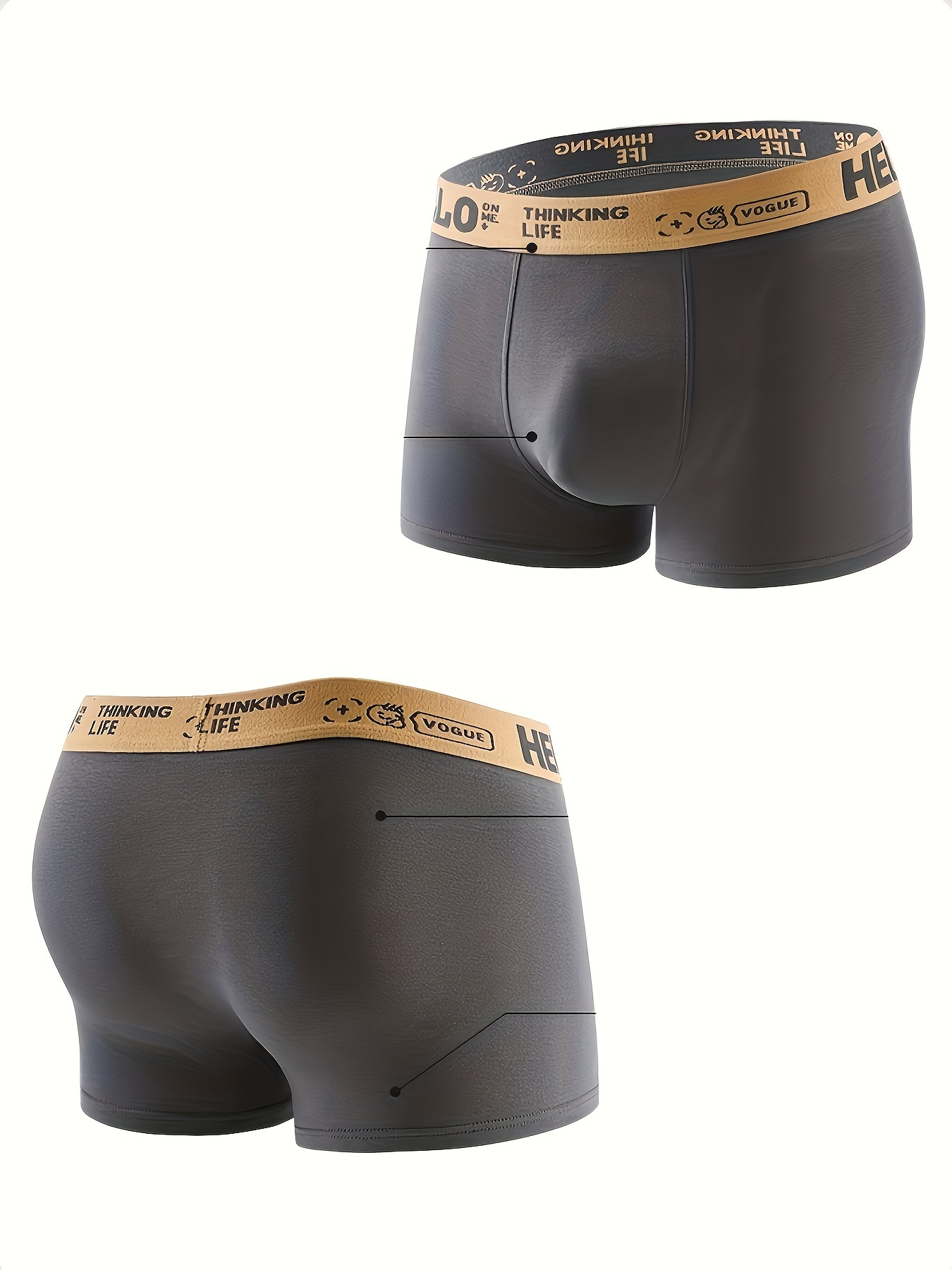 Men's Cotton Breathable Comfortable Boxer Briefs Underwear - Temu