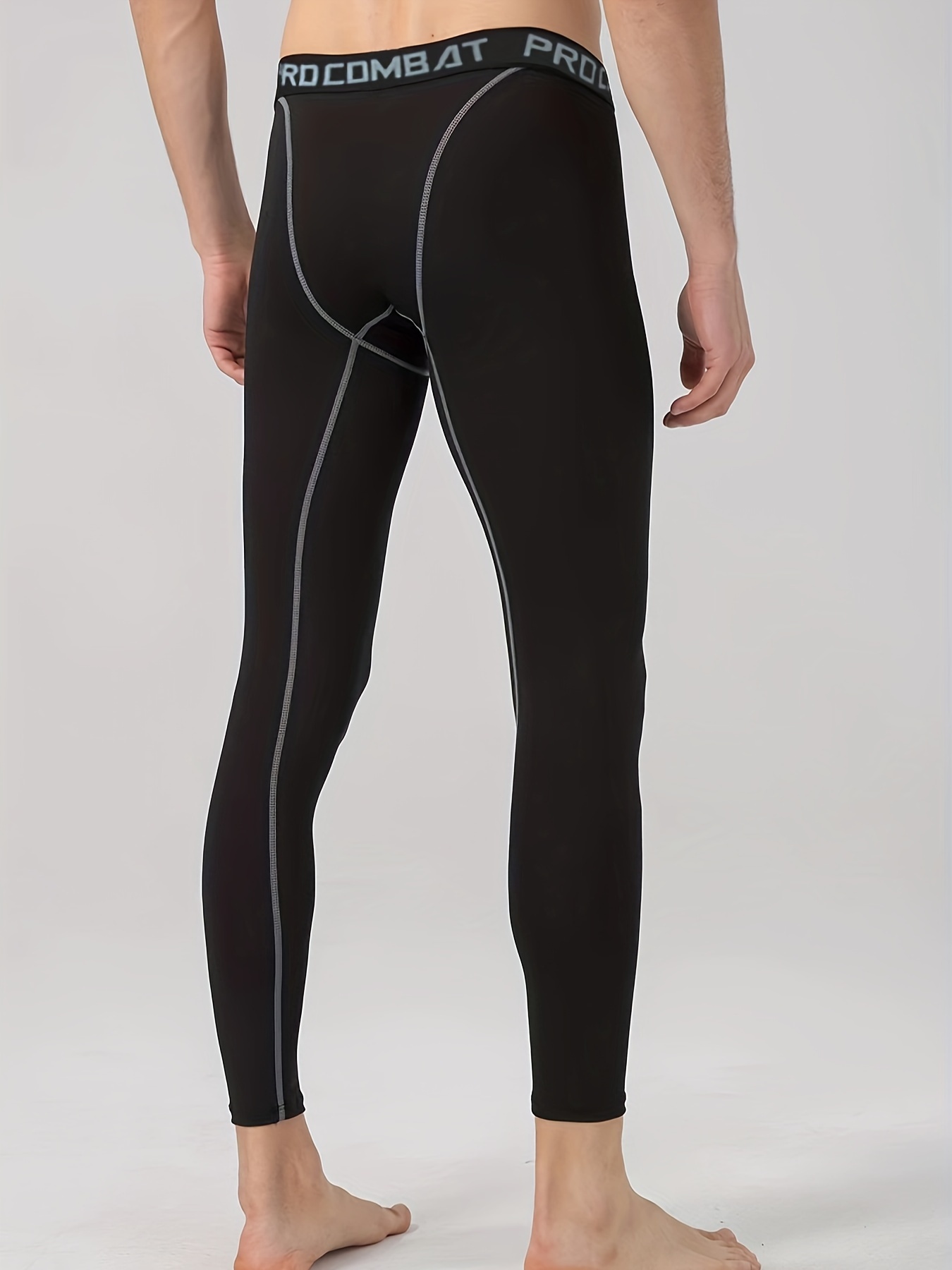 Men's Thermal Leggings, Slim Fit, Warm, Single Piece, Autumn, Thin Fabric, Wool  Leggings, Quick-drying