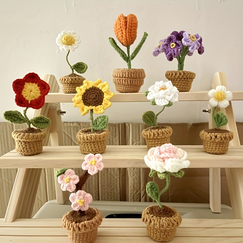 Comprar Kit de ganchillo de flores para principiantes, kit de iniciación de  ganchillo con maceta de tulipán, Kit de punto para adultos y principiantes