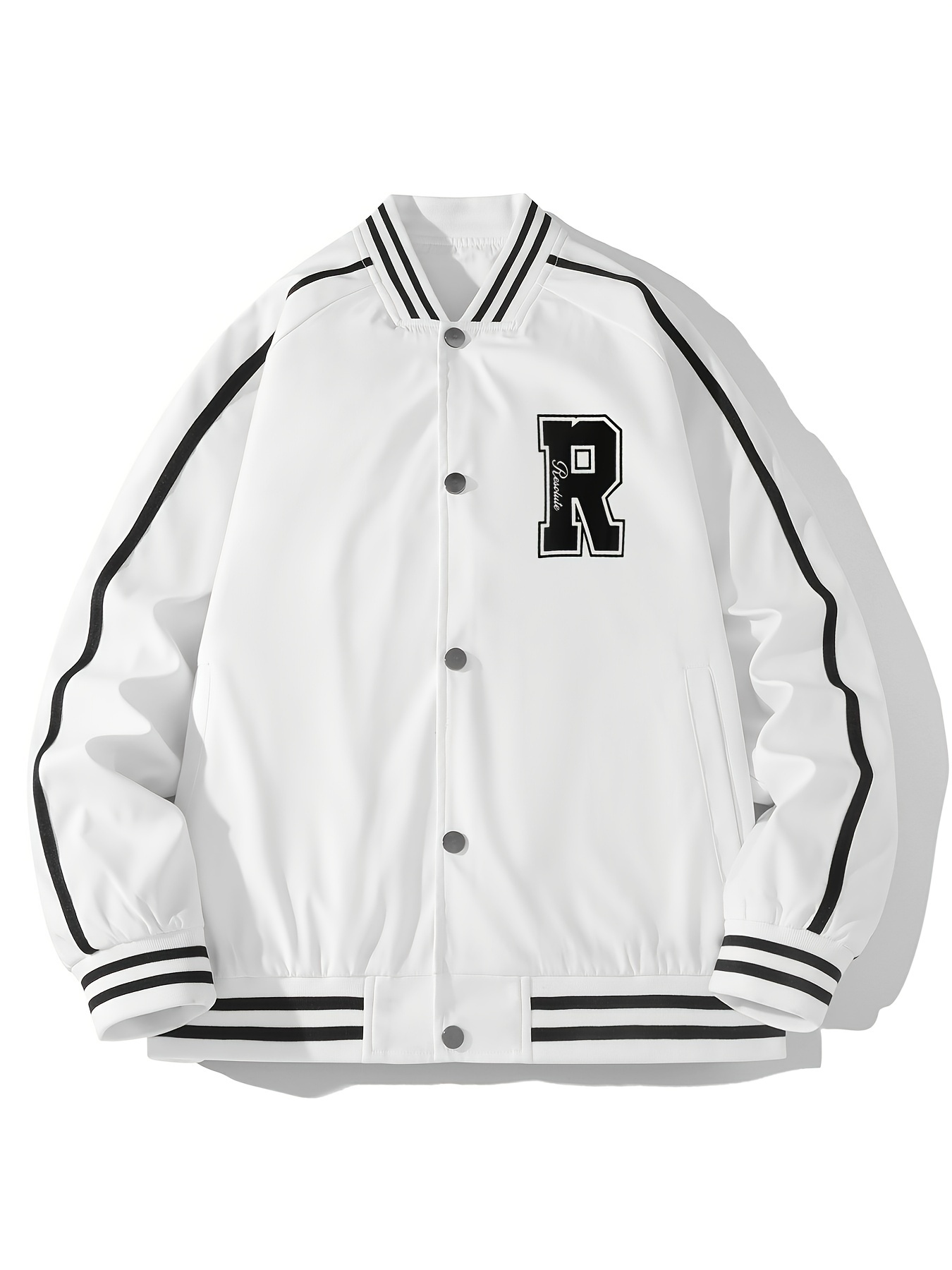 Mens College Varsity Jacket R Letter Baseball Vintage Leatherman