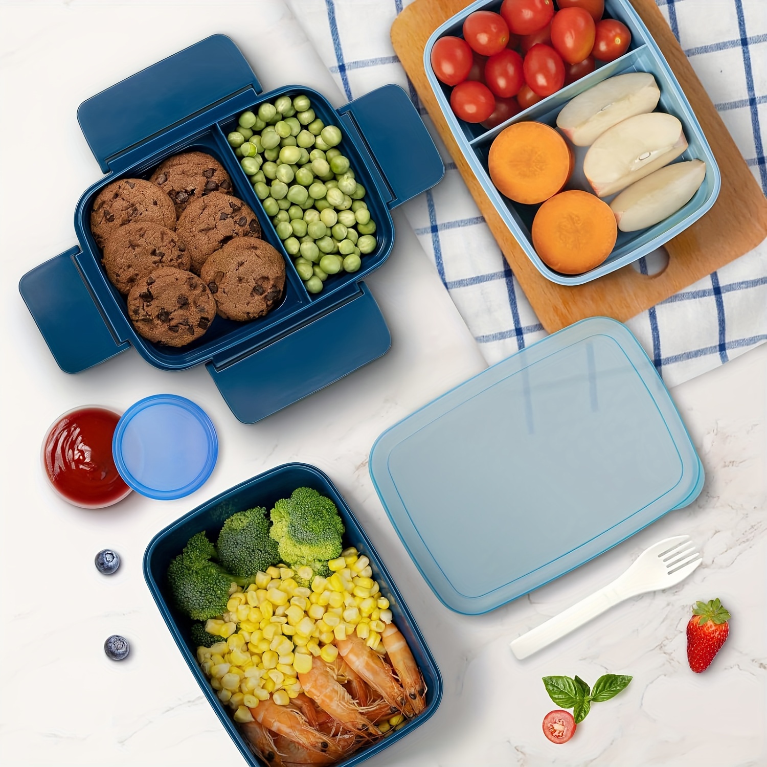 1pc Lunch Boxes 5-Compartment Lunchbox for Leak Proof Lunch Box