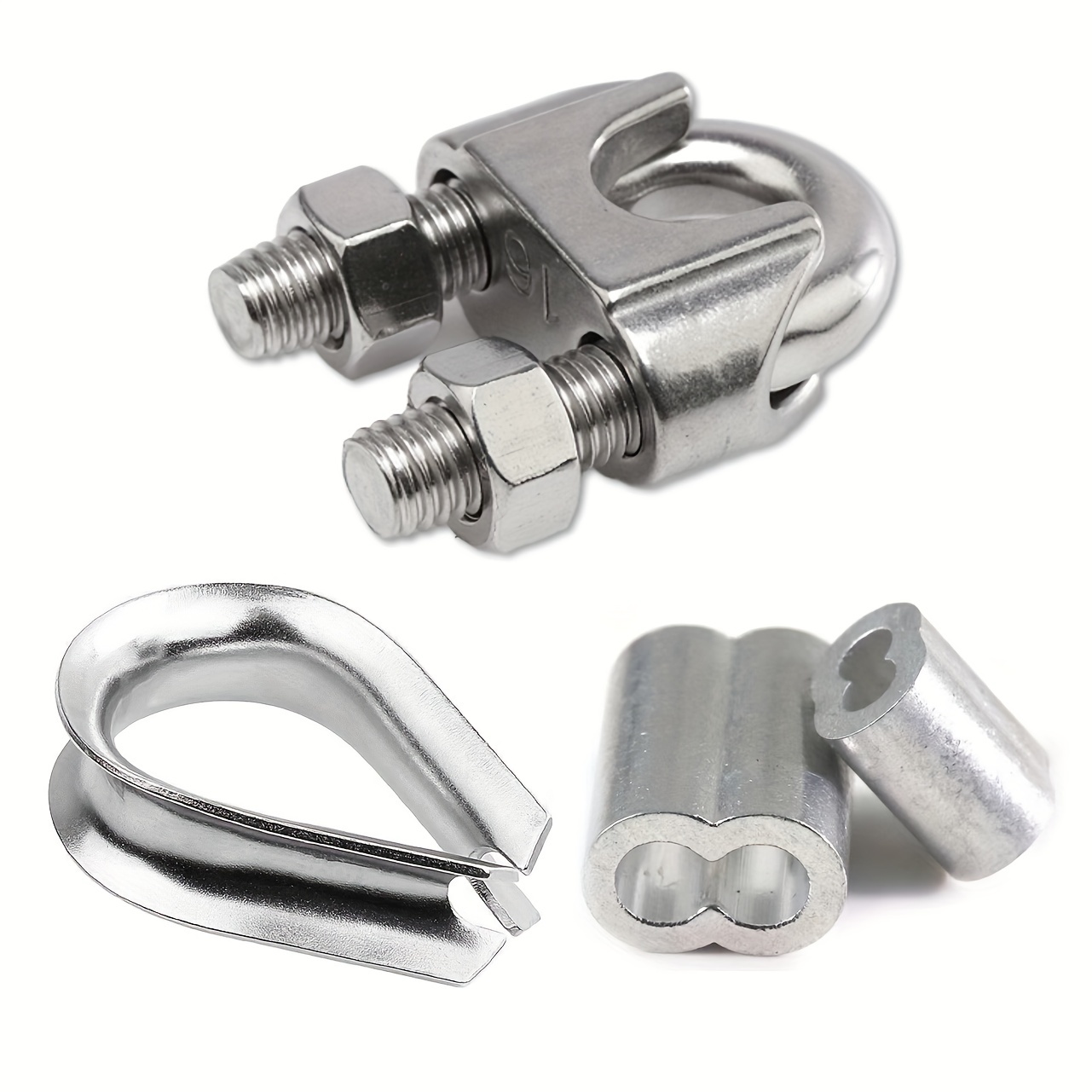 M2 m6 304 Stainless Steel Wire Rope Accessory Set Cable Clip