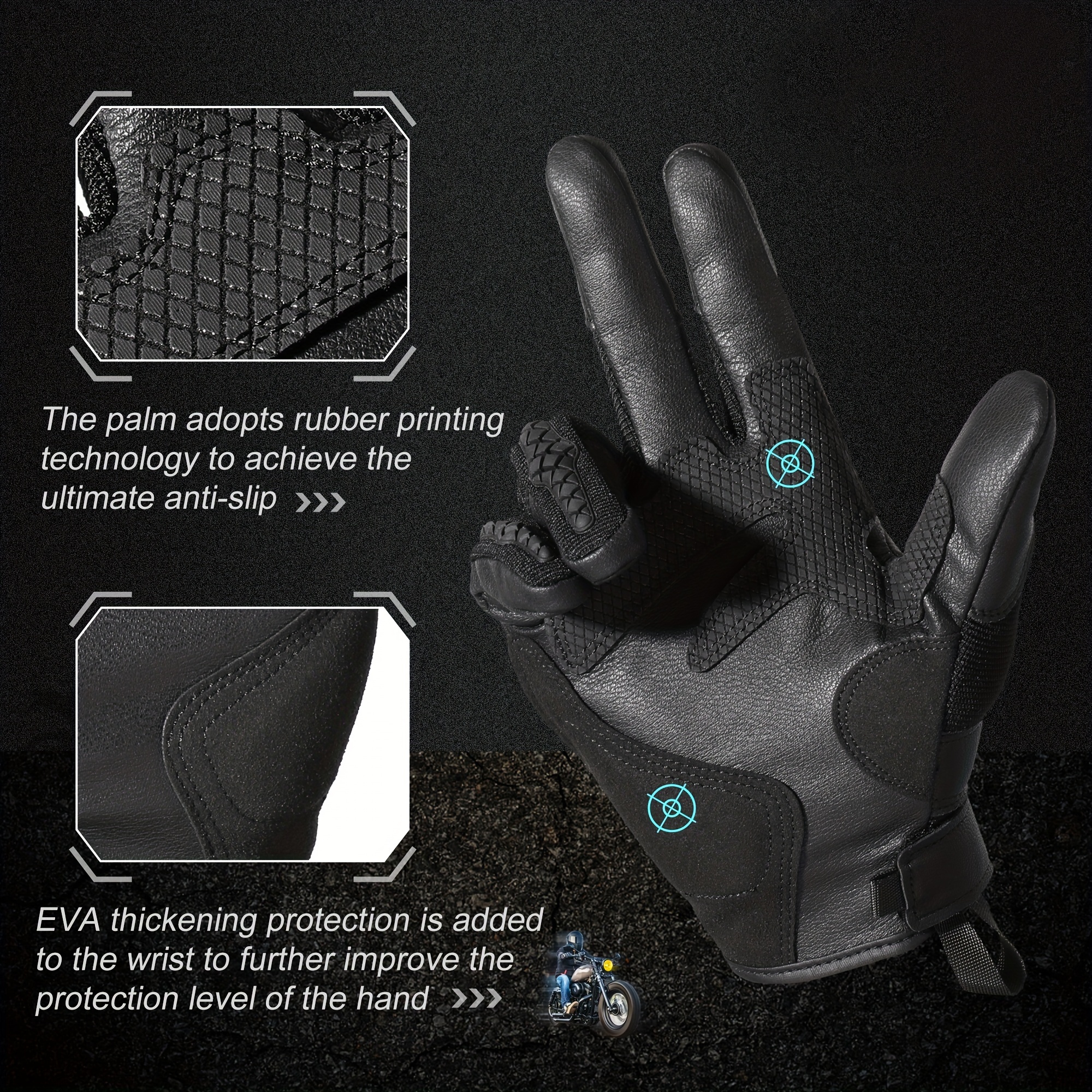 MVPTOO Protective Motorcycle Gloves Full Finger Tactical Gloves for Men & Women
