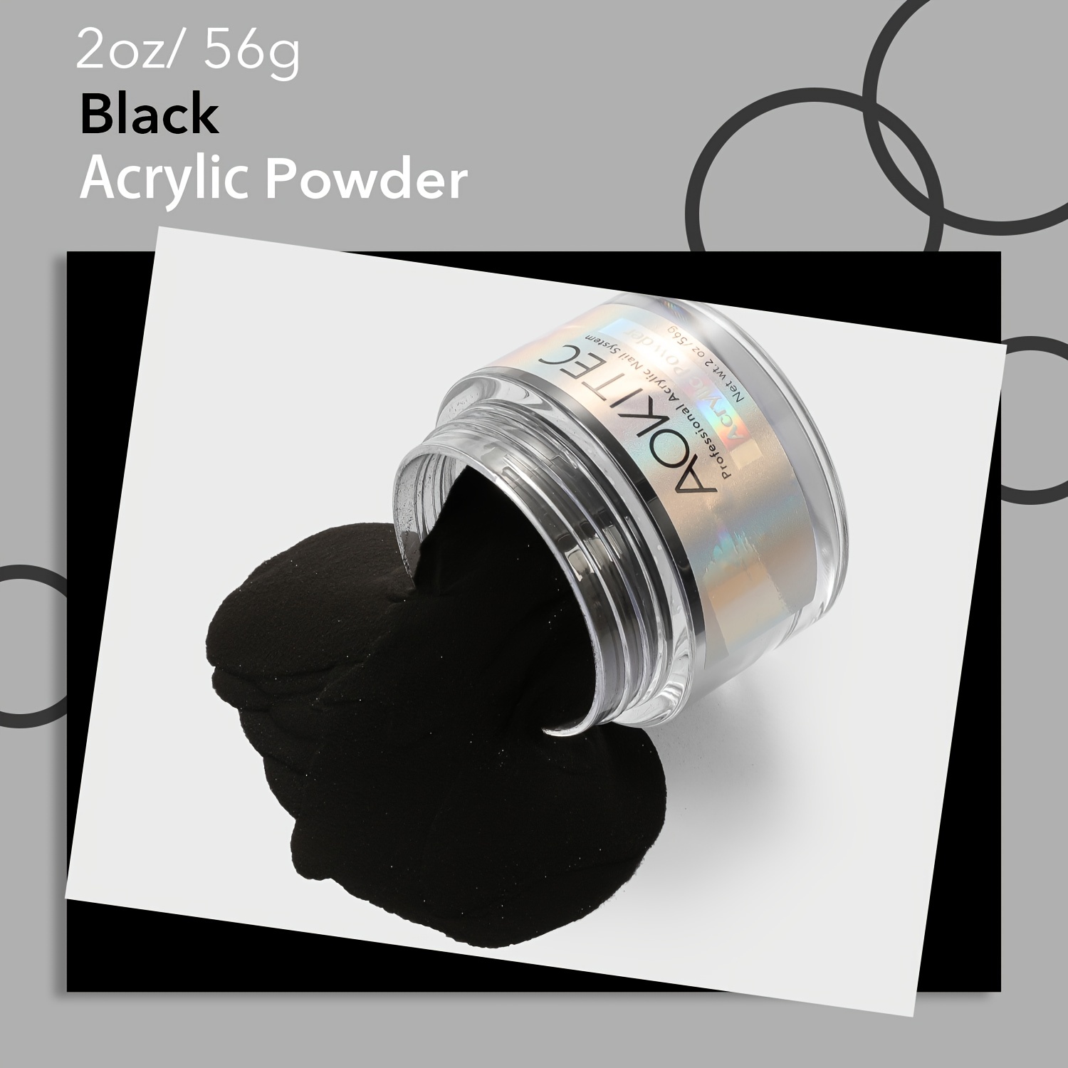  Aokitec Black Acrylic Powder - 30g Professional