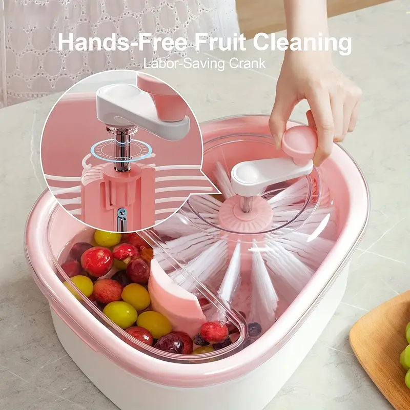 Fruit And Vegetable Washing Machine, Fruit Vegetable Spinner With Bowl,  Fruit And Vegetable Cleaner With Spin Scrubber Brush, Fruit Vegetable Washer  For Home Kitchen, Kitchen Tools - Temu