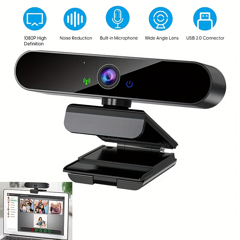1440P Full HD 2K Webcam para PC con Windows 10 PC Cámara Web con Cubierta y  Trípode Cámara USB con Micrófono para Monitor para Videollamada Webcam con  Zoom Streaming Video Camera para