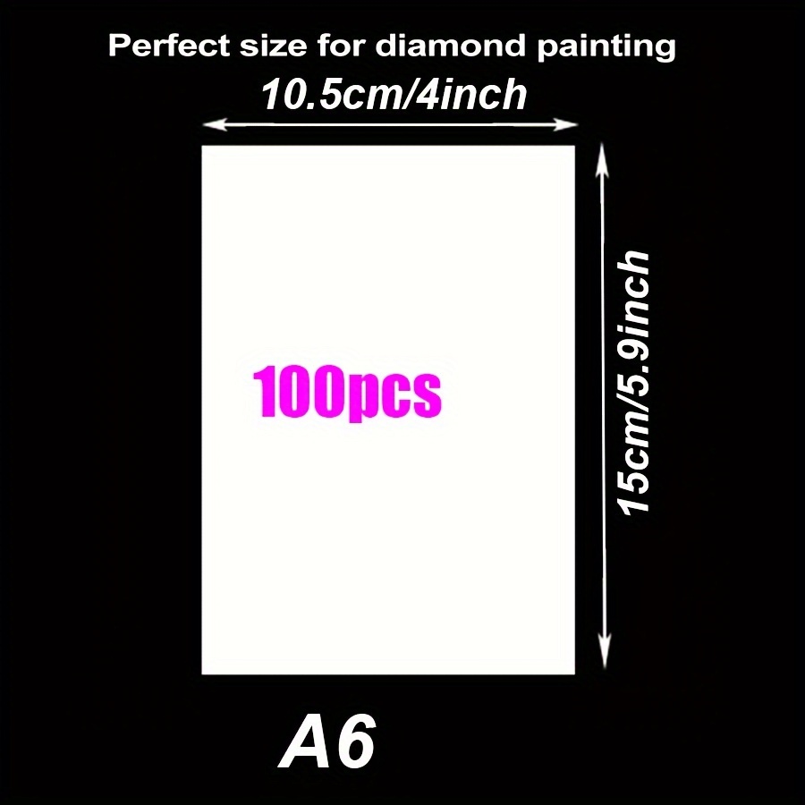  100PCS Diamond Painting Release Paper Double-Sided Release Paper  Non-Stick Diamond Painting Cover Paper for 5D Diamond Embroidery  Accessories, 15 x 10 cm/ 5.9 x 3.9 inch