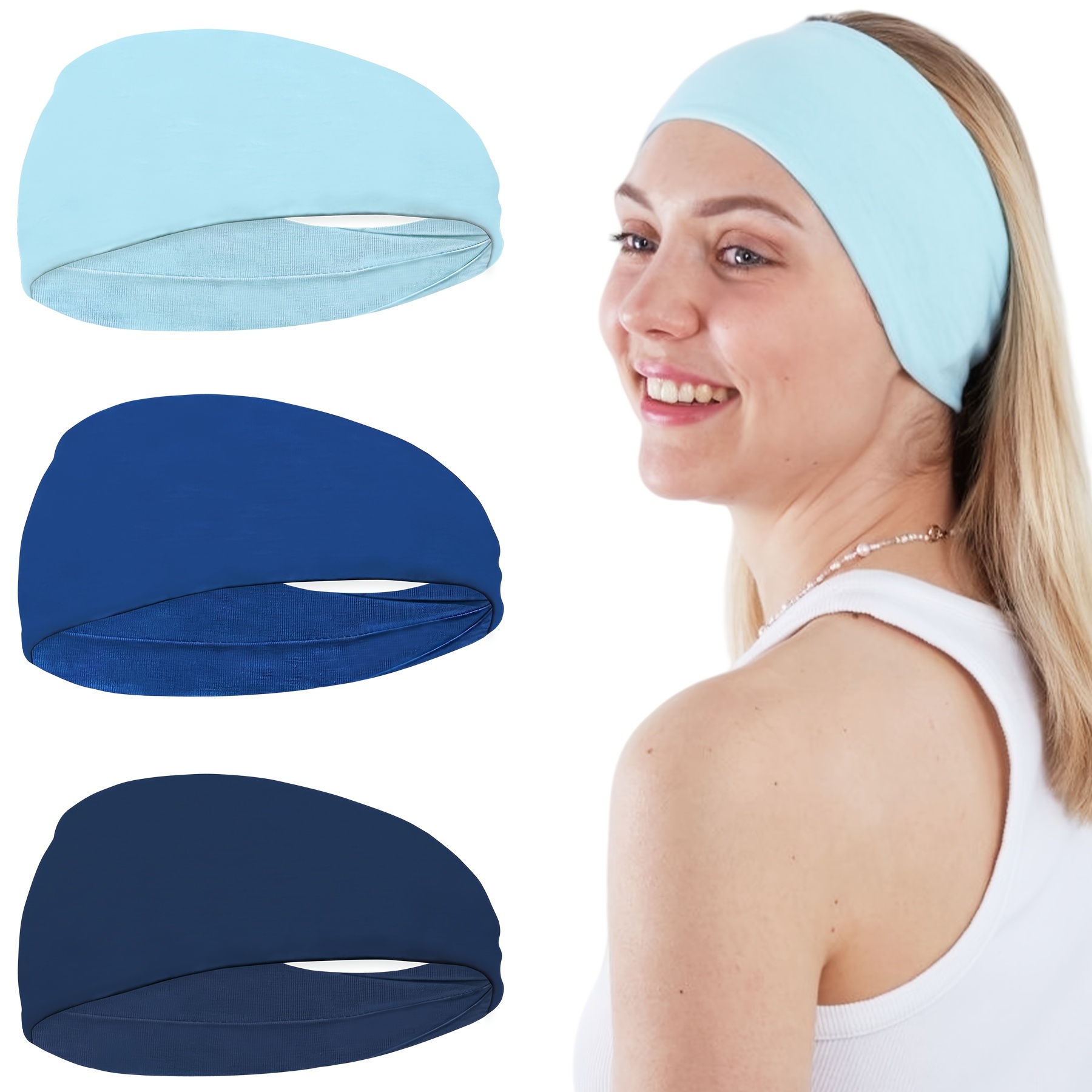 Set 3 diademas elásticas, Accesorios deportivos para mujer