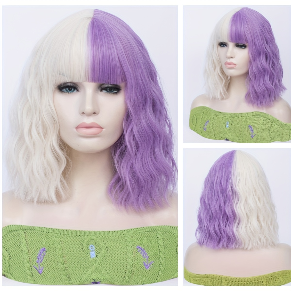 White purple outlet wig