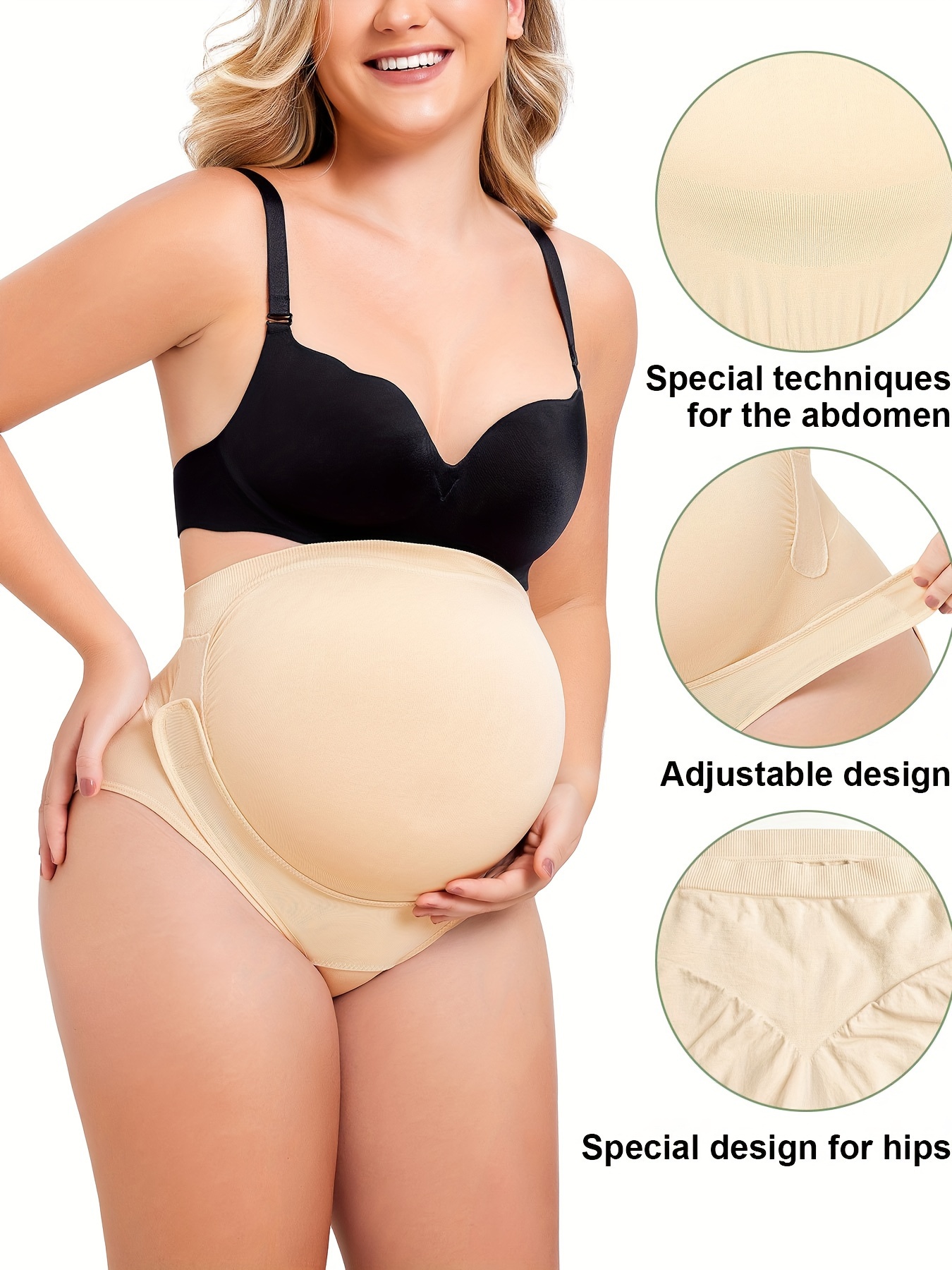Women's Maternity Solid Boxer Briefs Medium Stretchy Comfy - Temu