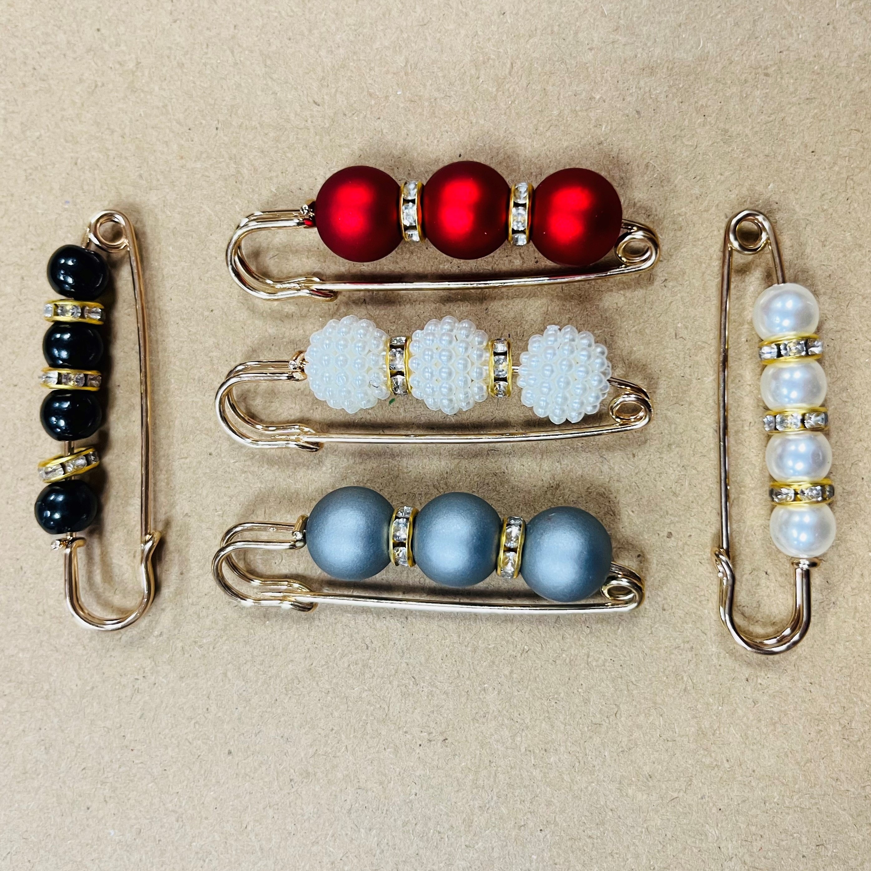 1/5pcs Pearl Brooch Pin, Pearl Decorative Safey Pin for Clothes Decoration and Loose Pants Fix,Temu