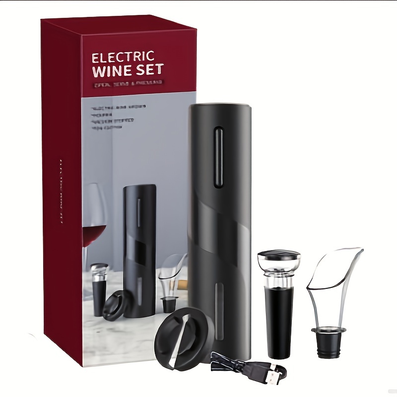 1pc 1set Ensemble D'ouvre-bouteille Électrique, Ensemble D'ouvre-bouteille  Électrique De Style De Charge De Base, Ensemble D'ouvre-bouteille De Vin De  Style De Charge Pour Bar Club, Outil De Cuisine - Temu France