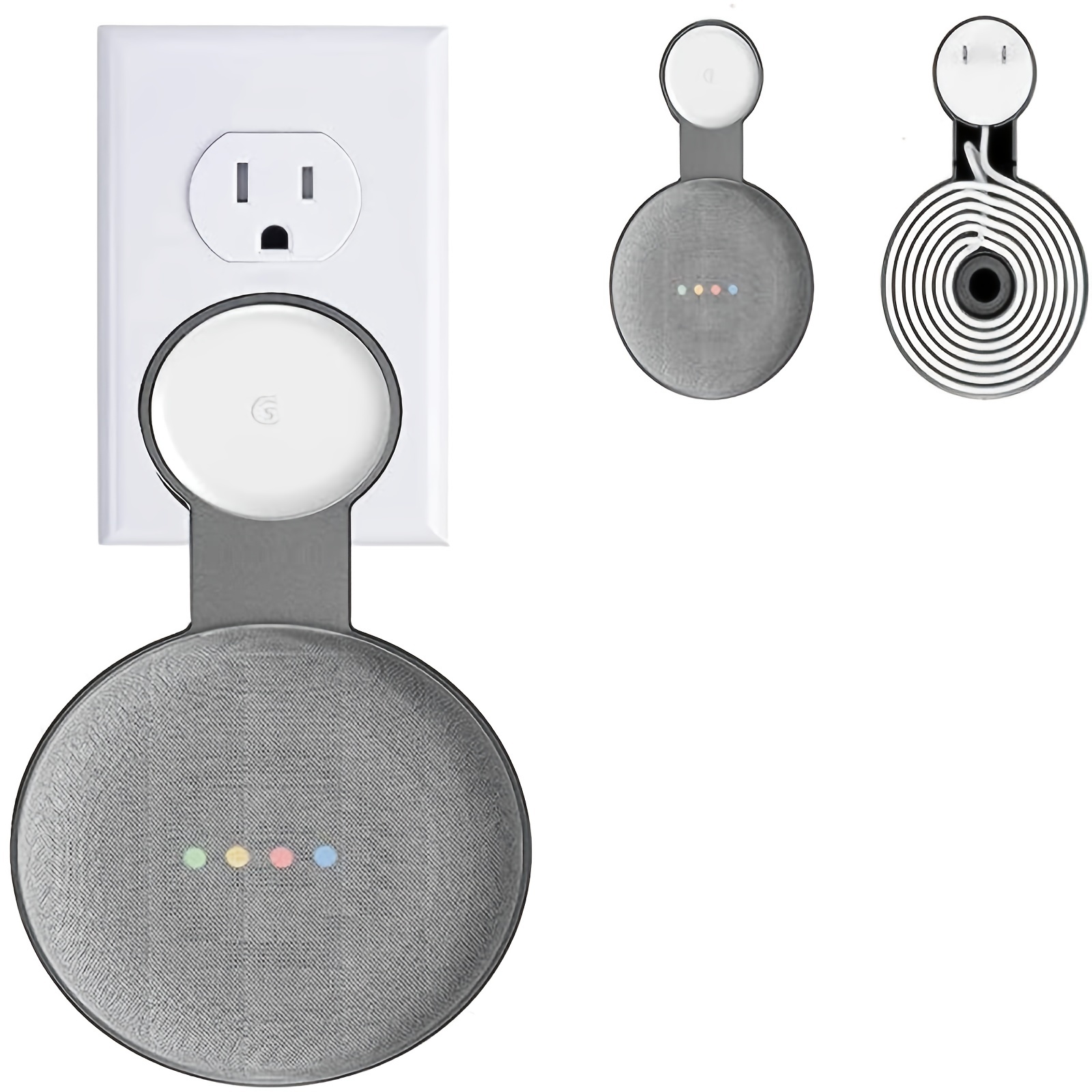 Outlet Wall Mount Holder for Google Home Nest Mini (1st & 2nd Generation),  A Space-Saving Accessories for Google Home Mini Voice Assistant (White)