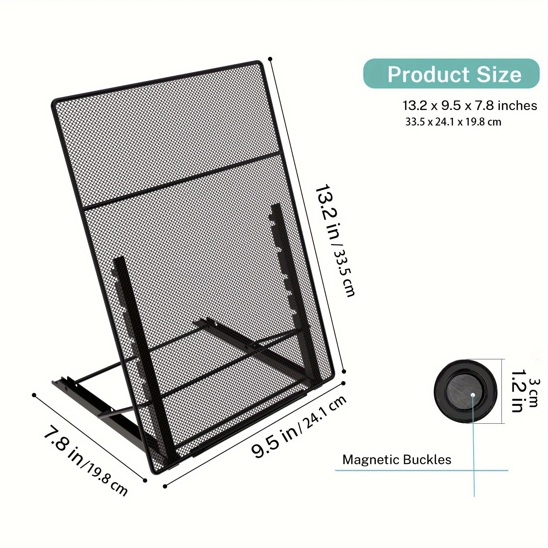  MaxGear Desktop Document Holder for Typing, Paper Holder Stand  for Desk with 4 Magnetic Buckles, Metal Mesh Letter Copy Holder for Monitor  Computer Reading with 6 Adjustable Positions, Black : Office Products