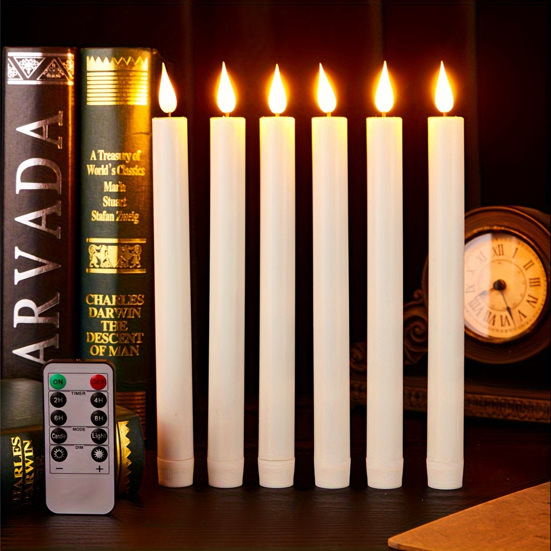 Velas blancas para cena, paquete de 12 velas rectas sin perfume de 10  pulgadas, 7.5 horas de tiempo de combustión, sin humo y sin goteo para el  hogar