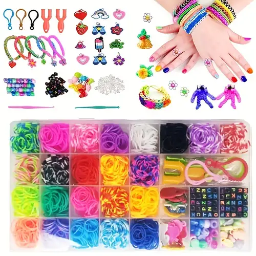 Rainbow Loom Rubber Bands Refill Kit Bracelet Making Kit For Children Diy  Craft Silicone Pendant Loom Tools Accessories Rubber Band Bracelet Kit For  Kids Gift, Free Shipping For New Users