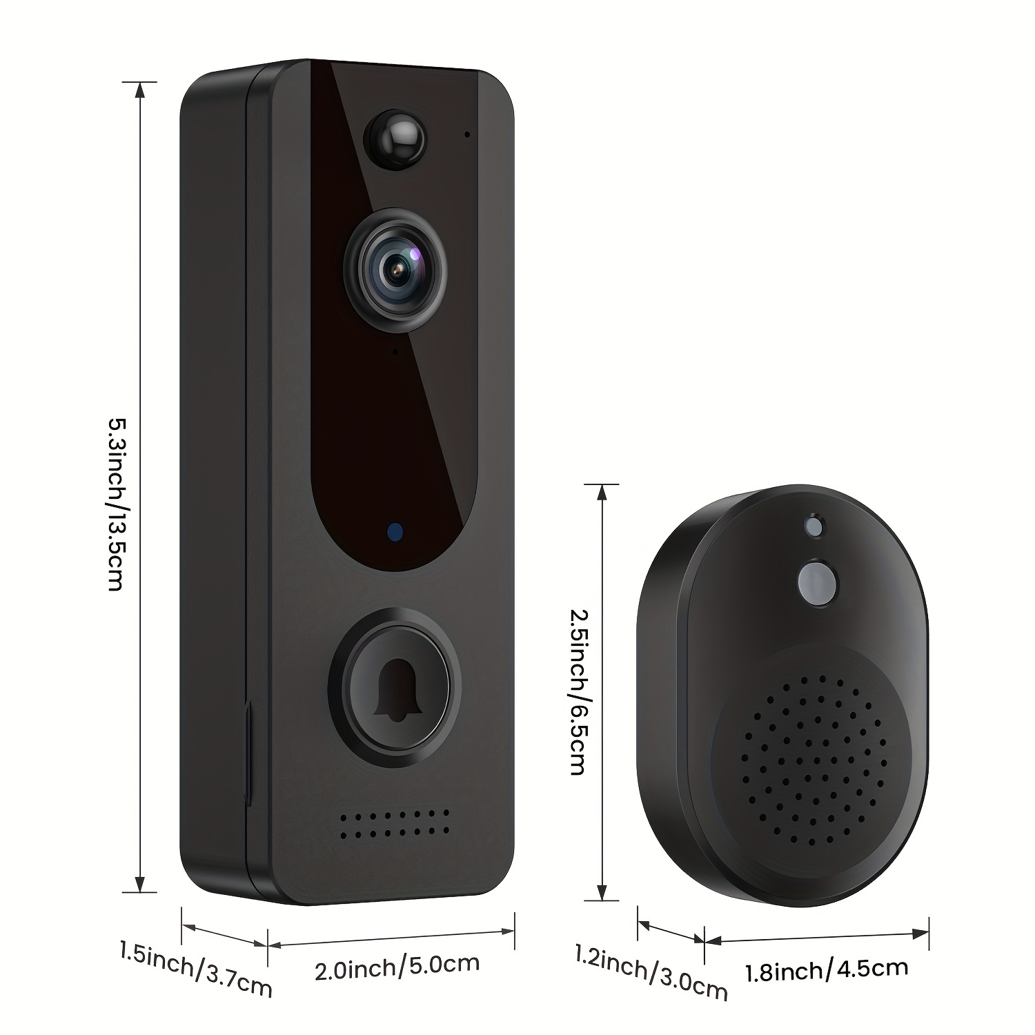 Timbre inalámbrico con cámara, HD 1080P Timbre WiFi impermeable