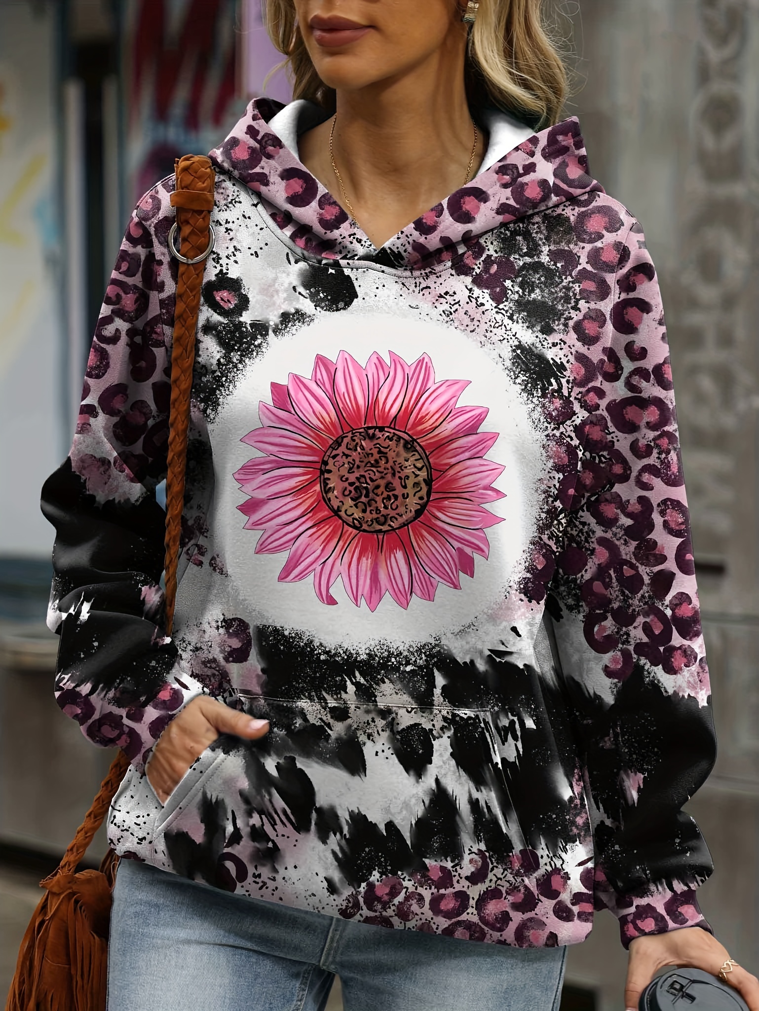 floral print hoodie