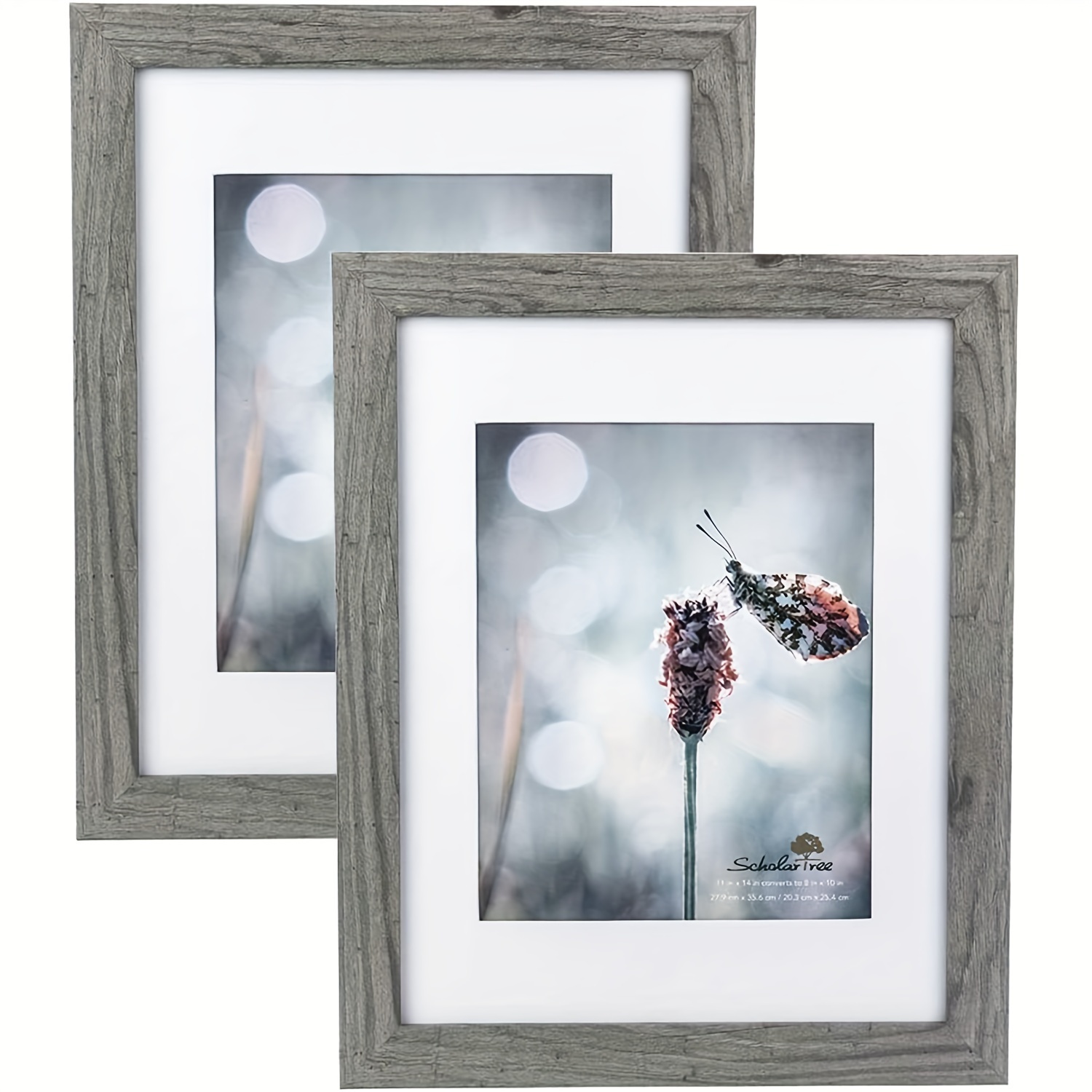  Picture Frame 11x14 Set of 6, 11 x 14 Wood Frame Matted to  8x10, Natural Oak Wood Photo Frames 11 by 14 with Tempered Glass, 11x14  Wall Collage Picture Frame for Home Decor