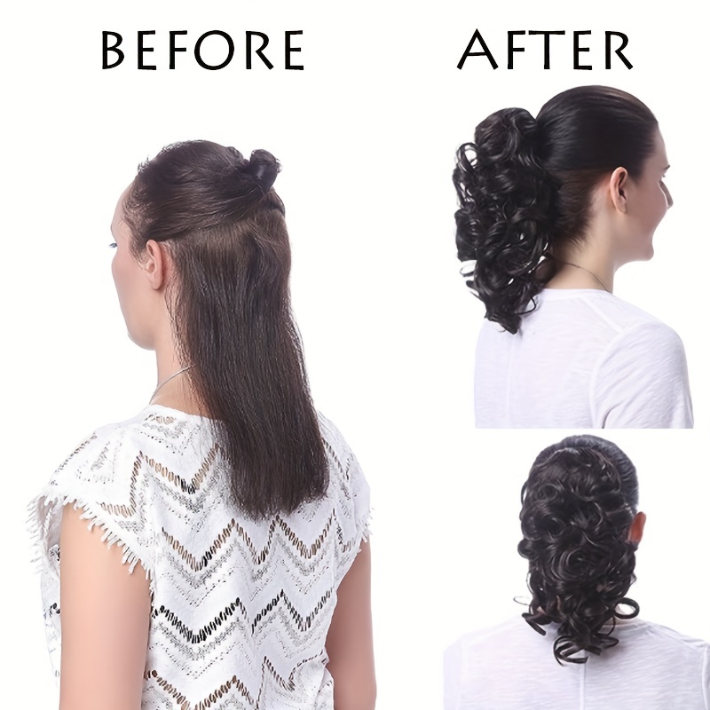Claw Ponytail Medium Curly Wavy Extensions