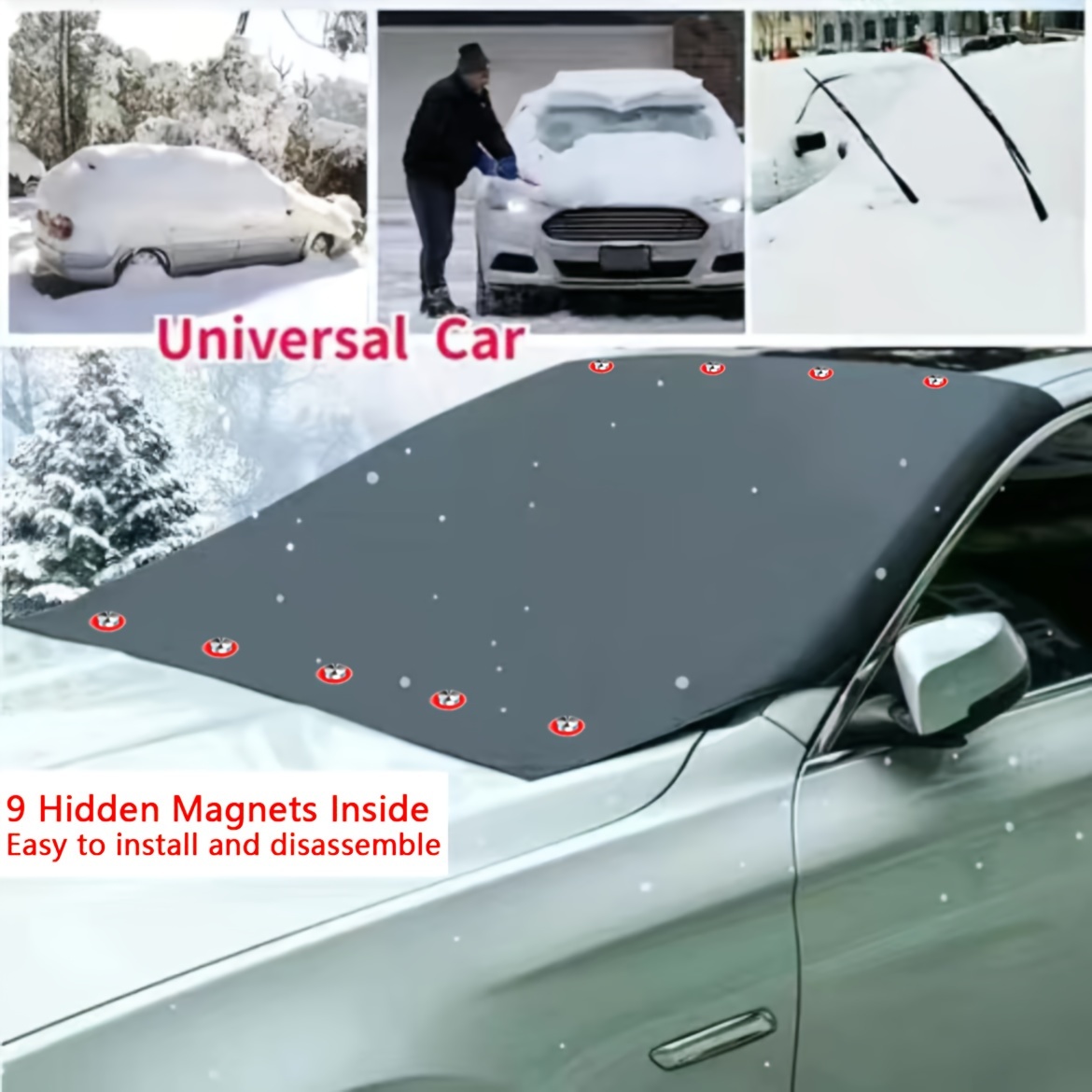 Couverture Neige Pare-Brise Voiture pour MG 3 2010-2016 2017 2018,  Magnétique Pare Brise Anti-Neige Anti-Givre Anti UV Pare Soleils l'hiver  Auto