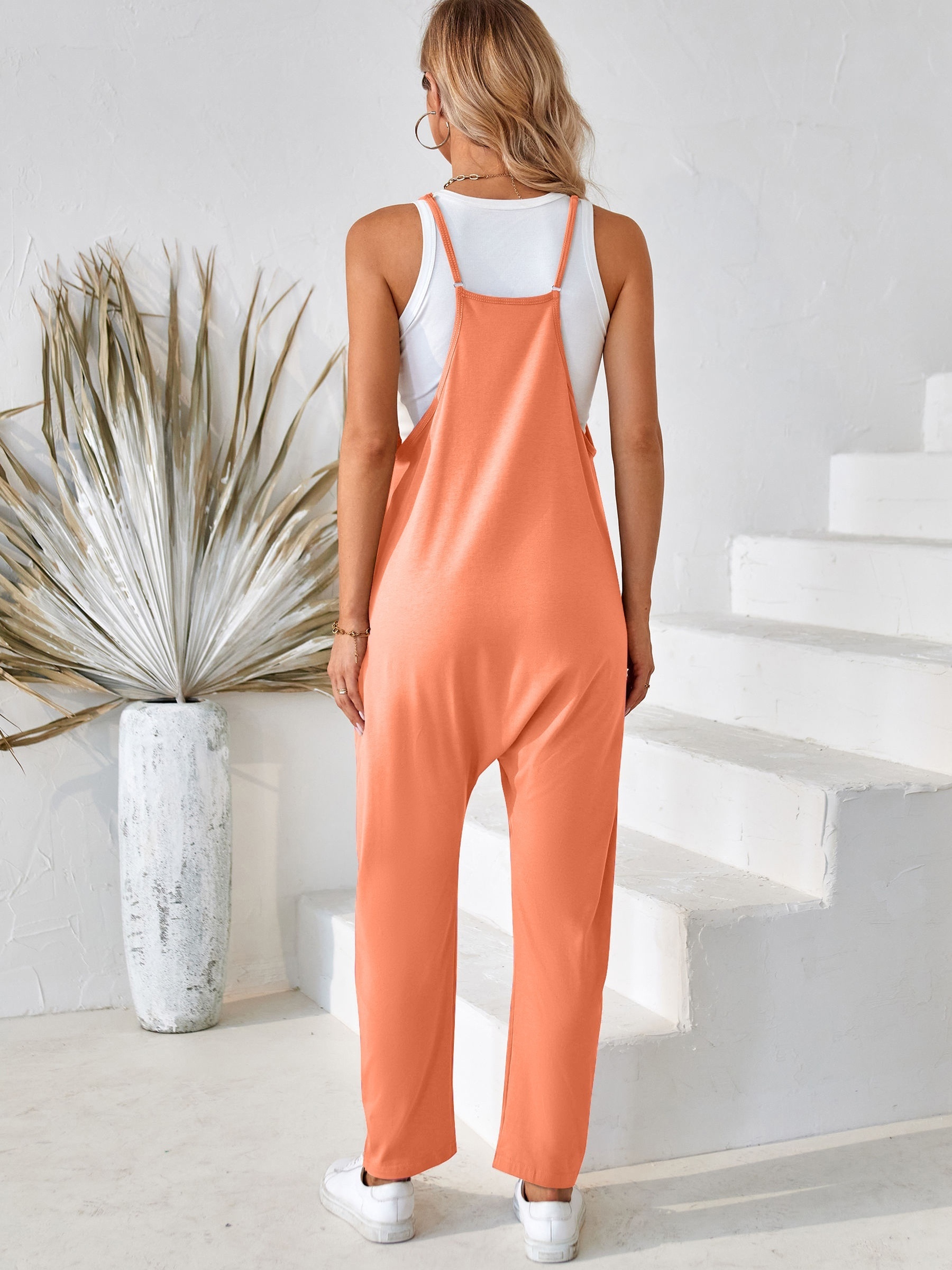 QIPOPIQ Clearance Women's Jumpsuits Sleeveless Summer Solid Camis