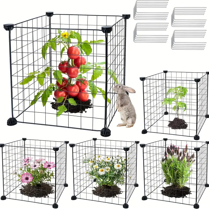 1pc Plant Protector Cage, Protective Fence With Stainless Steel U-shaped  Ground Nails, Plant Wire Cloche Protect Garden Vegetables From  Chickens,Rabbi