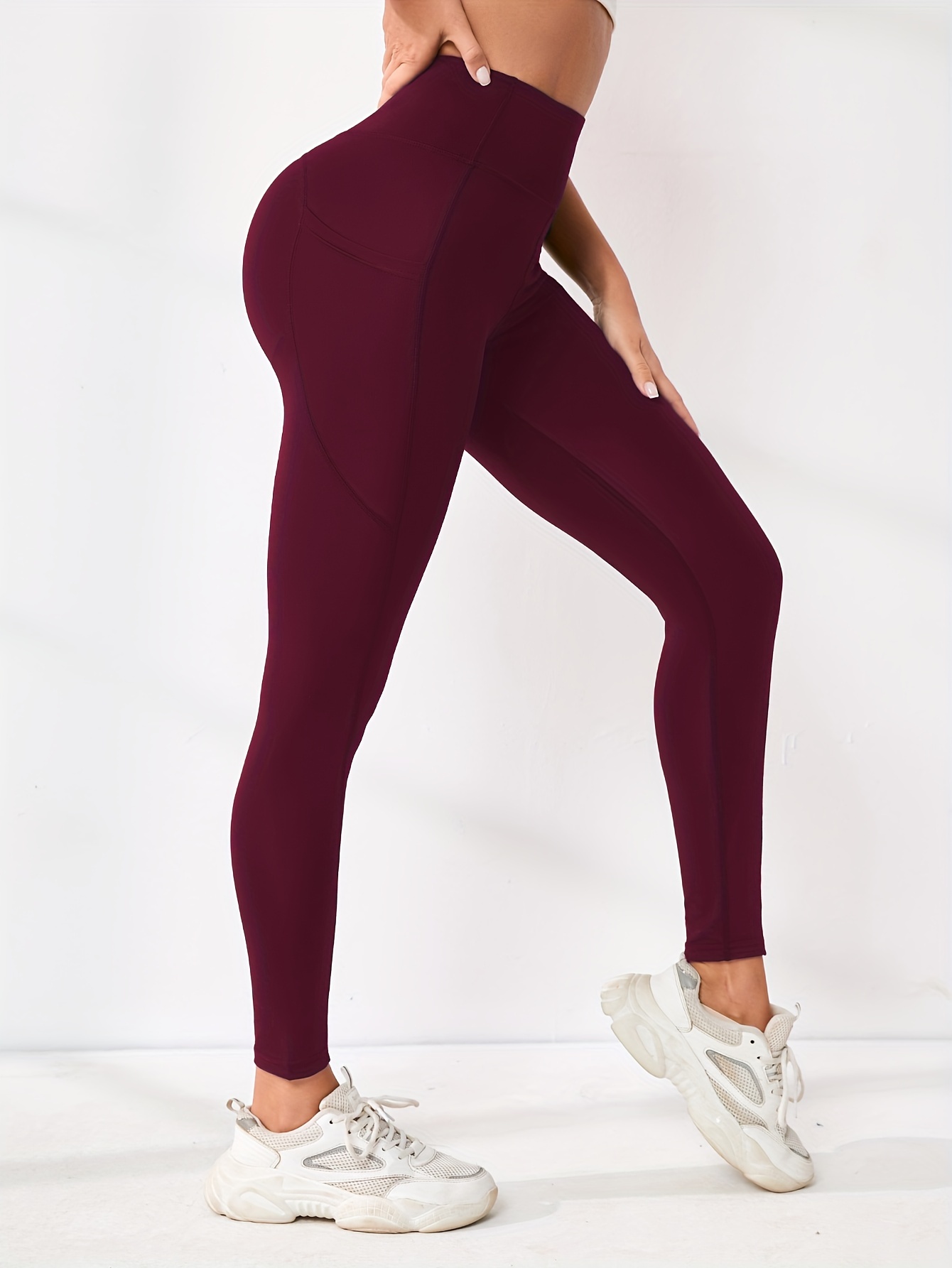 Leggings Deportivos Pretina Ancha Mujer Cómodos Pantalones - Temu