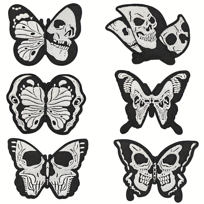 20pcs Clothes Patches (skull/punk) Sew Patches Iron-on Patches Embroidery Patches  Iron Appliques For Clothes, Jeans, Jackets, Backpacks, Hat