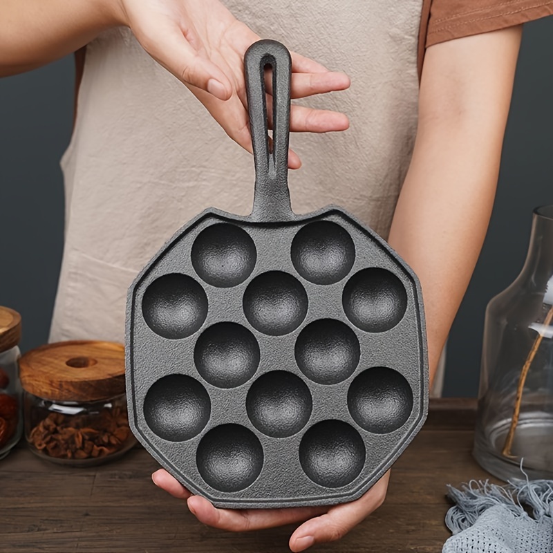 Frying Pan 15 Holes Restaurant Cast Iron Durable Takoyaki Easy Clean  Cooking Kitchen Home Octopus Ball Meatball Pot Thickened