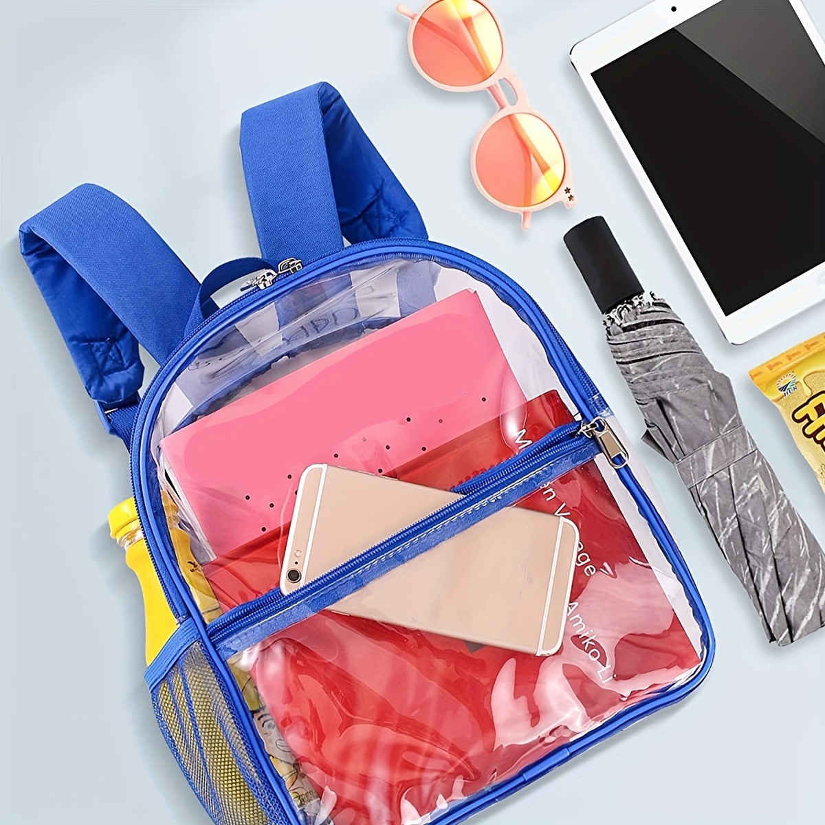 Mini mochila transparente aprobada para estadios, pequeñas mochilas  transparentes para juegos, eventos deportivos, conciertos, Rosado, Viajar