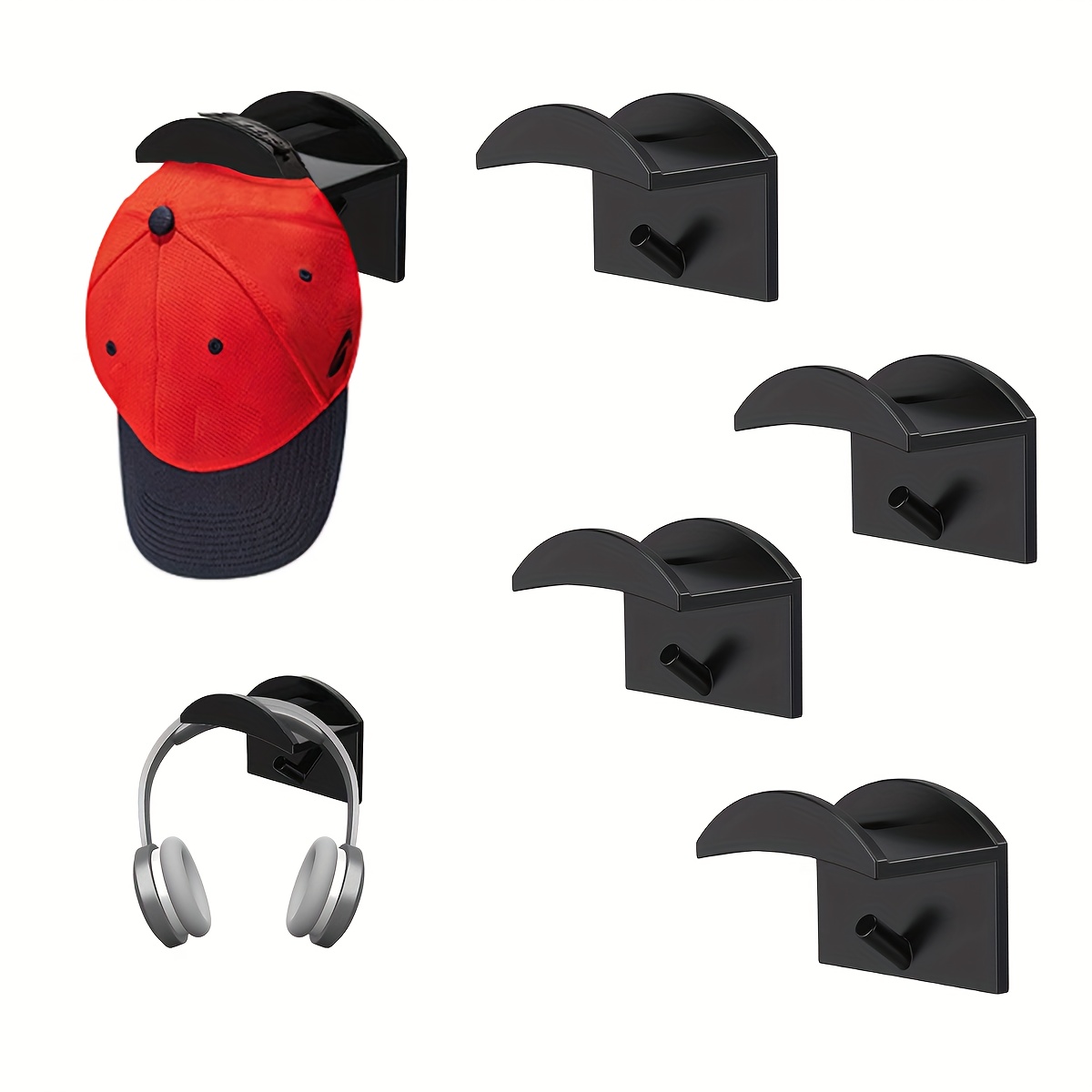 5/8pcs Adhesive Hat Rack Display Hooks for Wall Door Baseball Cap Holder  Closet Storage Organizer Strong Cap Hanger - AliExpress