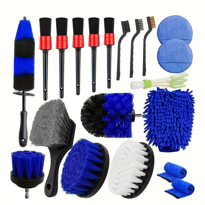 Car Wheel Brush Set Car Detailing Kit Include Long Soft - Temu