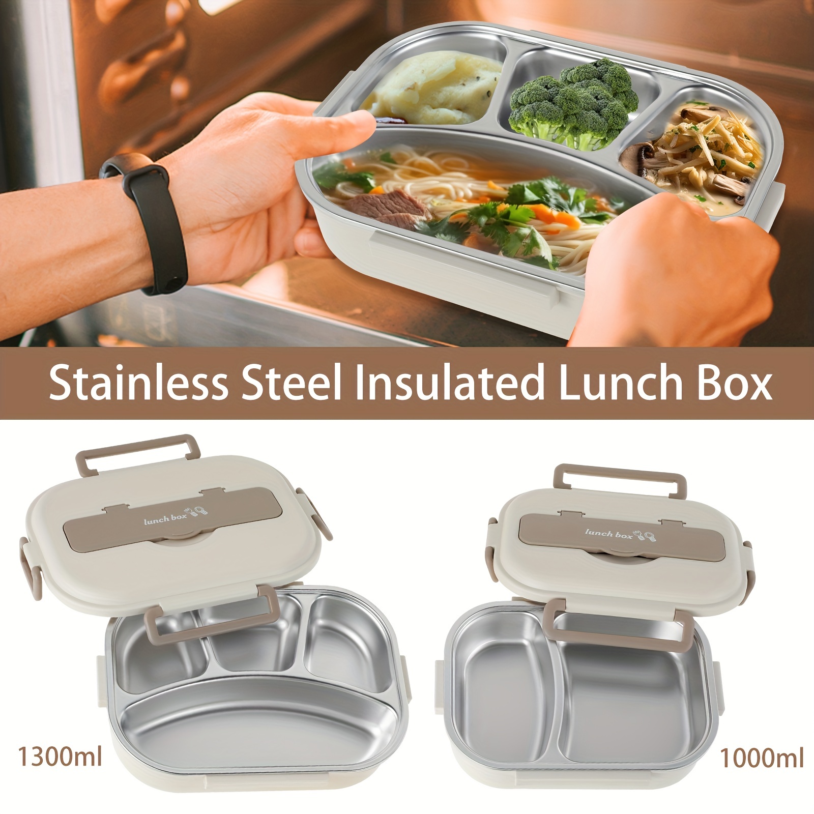 Stainless Steel Thermal Food Lunch Container Box, 1000 mL
