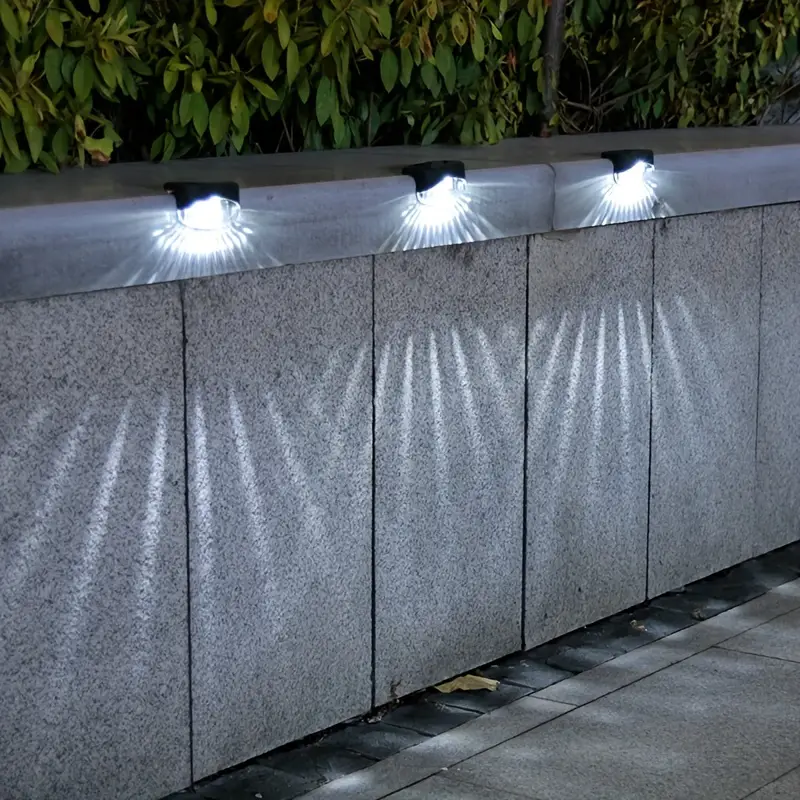 4pcs solar deck lights outdoor solar step lights waterproof led fence lighting for outside railing stairs yard details 5