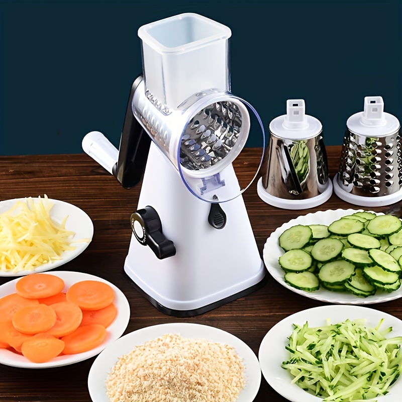 Manual Cheese Grater Blue Tabletop Drum Grater for Cheese