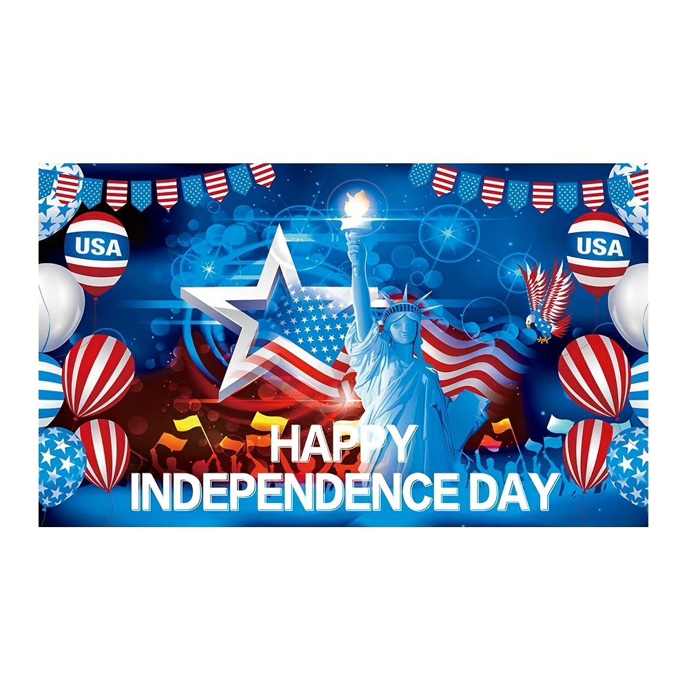Independence　Atmosphere　Day　Holiday　Patriotic　Of　Banner,　Background,　Day　Happy　Independence　July　Decoration　4th　Holiday　Party　Decor　Temu