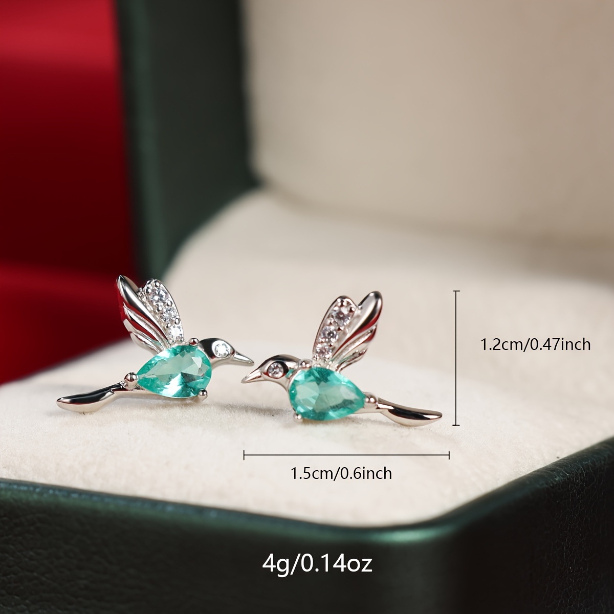 Boho Bird Earrings in S925 Sterling Silver with Zirconia