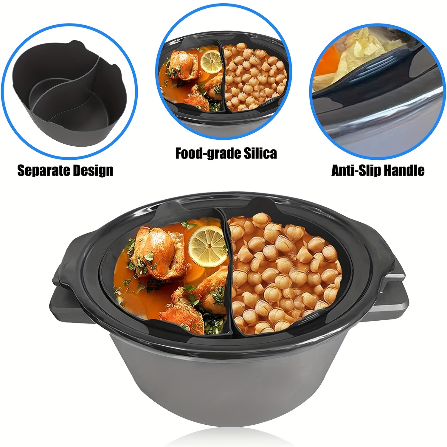 Horuhue Silicone Slow Cooker Liners Fit for Crockpot & Hamilton